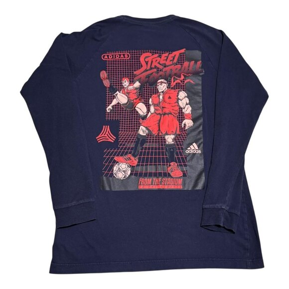 Adidas Bait Street Fighter‎ Soccer Navy Blue Long Sleeve Shirt Adult Large - Picture 1 of 9